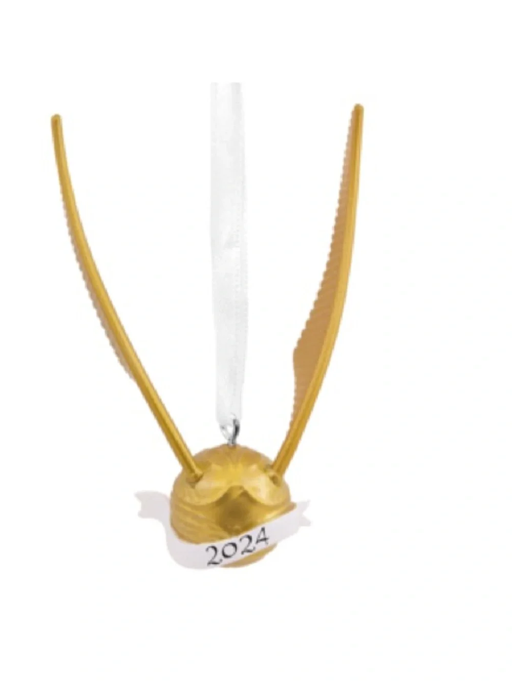 Hallmark Golden Snitch Harry Potter Necklace Ornament in Gold and Cream 2024